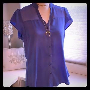 Flutter Sleeve Blouse Periwinkle Purple - Medium